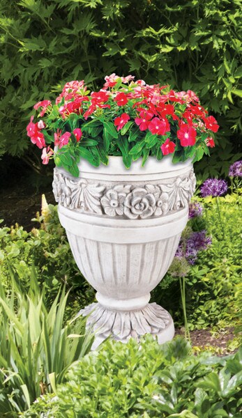 Flower Planter Large Cast Stone Ornamentation Sculptural Releif